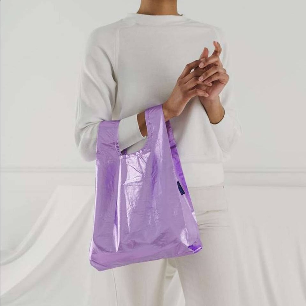 Baggu Baby Reusable Bag in Metallic Lilac (purple)